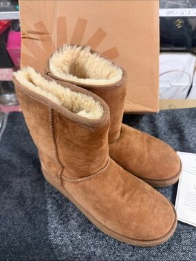 UGG Chestnut Suede Shearling Mid-Calf Boots